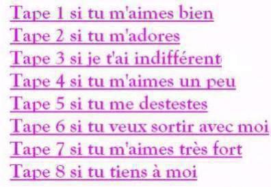 je tape de 1 a 8